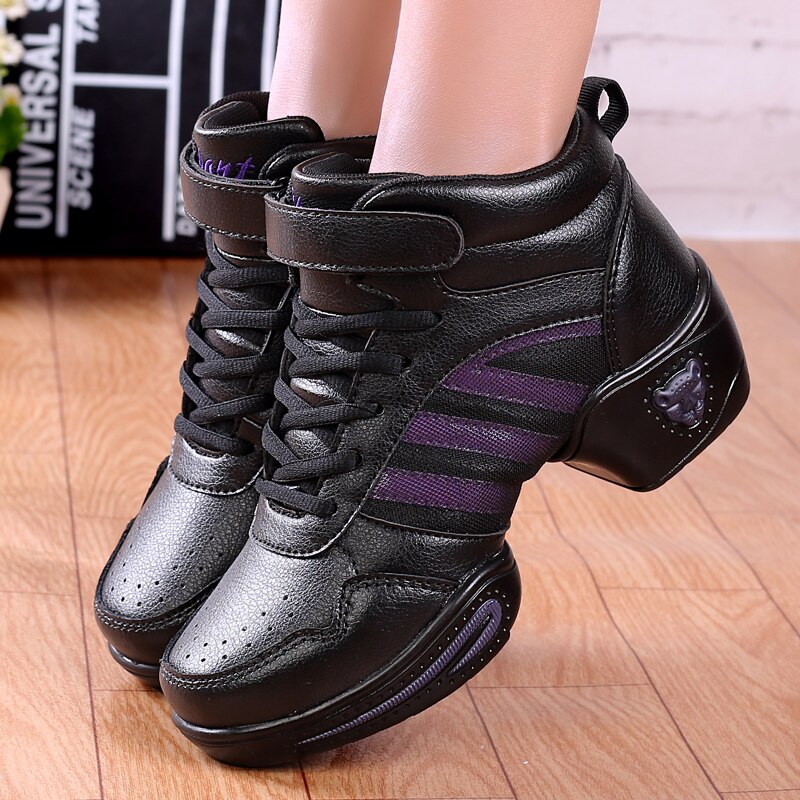 POLALI Dancing Shoe Girl Dance Sneakers Fitness Breathable Jazz Shoes Hip Hop Modern Dance Shoes Woman Practice: heise / 5.5