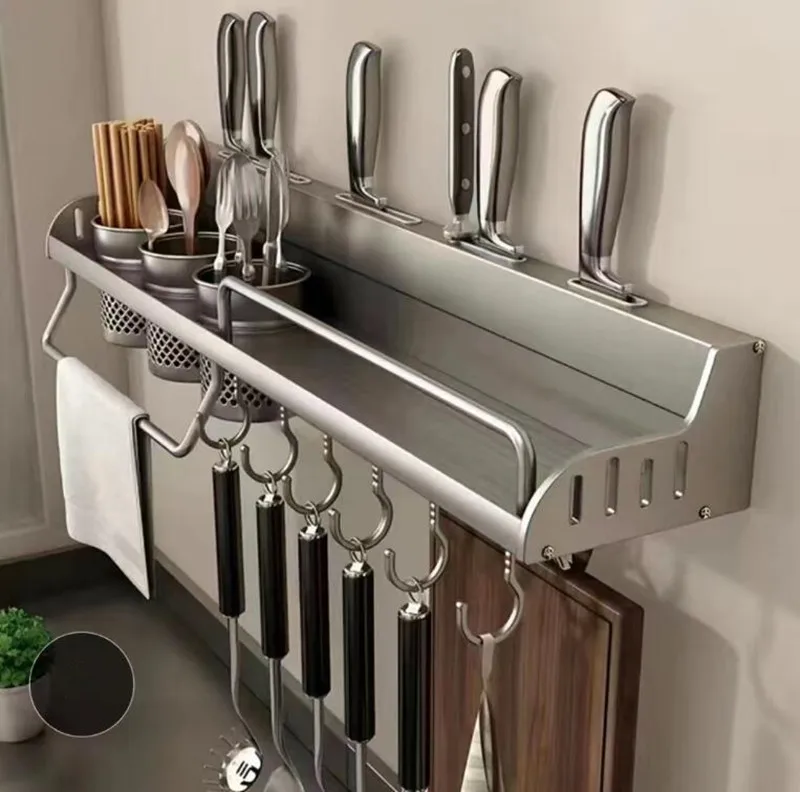 Estante de almacenamiento de cocina, soporte multifuncional para tabla de cortar, estante de pared para especias, estante para utensilios para cocina, soporte para condimentos, organizar
