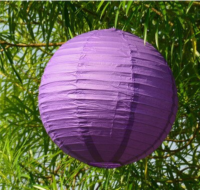 10 stücke Hochzeit Dekoration Weiß Runde Chinesische Laterne Geburtstag Dekoration Lieferungen Papier Lampe Laternen Party Decor: purple 10pcs