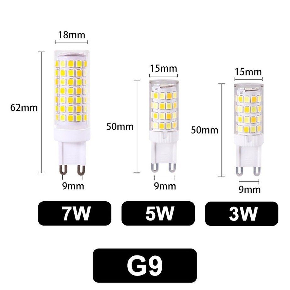 Phlanp Brightest G9 LED Lamp AC220V 3W 5W 7W Ceramic SMD2835 LED Bulb Warm/Cool White Spotlight replace Halogen light