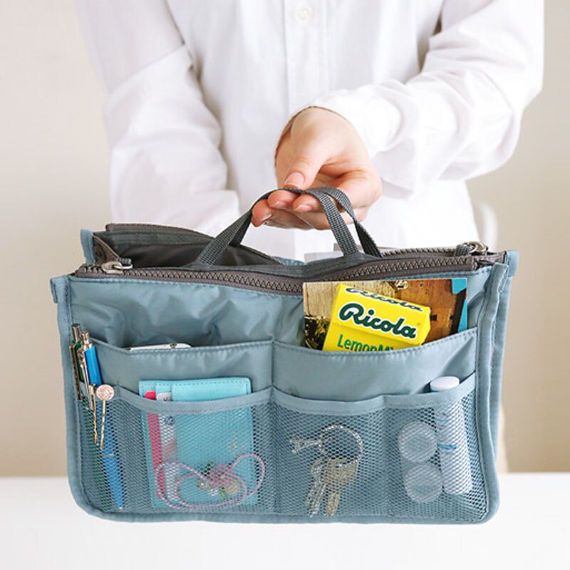 Inserto dell'organizzatore Del Sacchetto Per Le Donne di Nylon Organizzatore di Viaggi-Del Sacchetto Inserto della Borsa del Sacchetto-Dell'organizzatore Della Signora di Trucco Cosmetico del Sacchetto A Buon Mercato Delle Donne tote