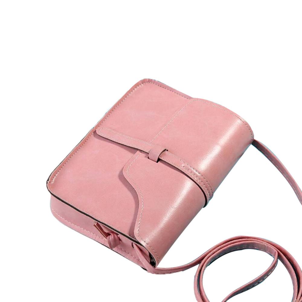 Casual Shoulder Bag simple Ladies Cross Body Bag Vintage Purse Bag Leather Cross Body Shoulder Messenger Bag женские#50: Pink