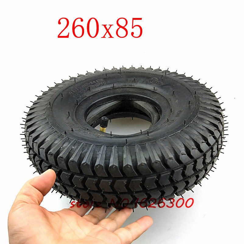 260x85 Tire and Inner Tube 3.00-4 (10"x3", 260*85) Knobby Scooter, ATV and Go Kart Tire and Tube Motor Tire Good