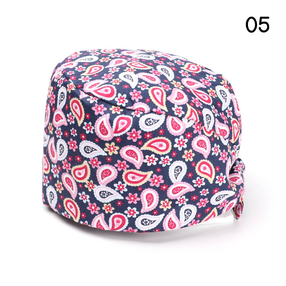 Bloemen Bouffant Sanitaire Hoed Met Zweetband Verstelbare Lus Beanie Hat Solid Mannen Hoed Vrouwen Hoeden Skullies Mutsen: 2-5