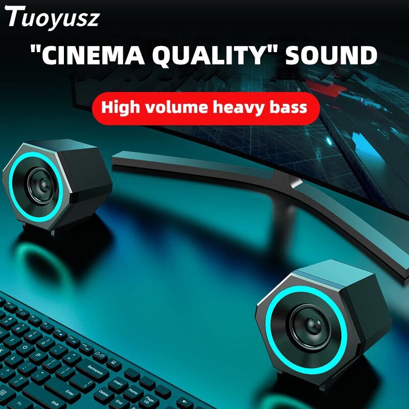 1 Pair Desktop Computer Bluetooth Audio Laptop Mini Speaker Home Desktop USB Wireless Subwoofer Mobile Phone Universal