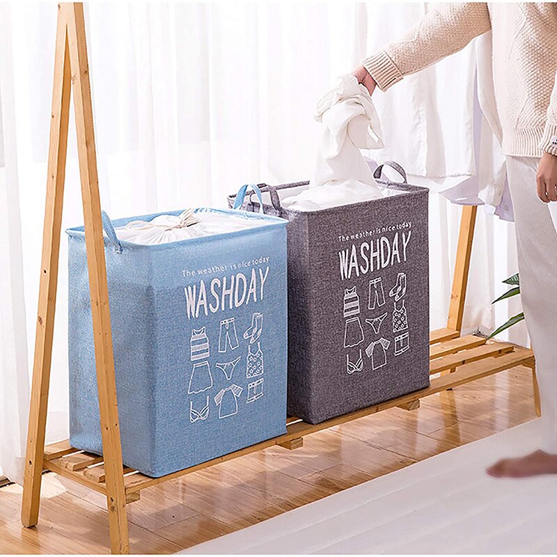 Super Large Laundry Basket 75LFoldable Storage Laundry Hamper with Drawstring Cover Water-Proof Linen Toy Clothes Storage Basket