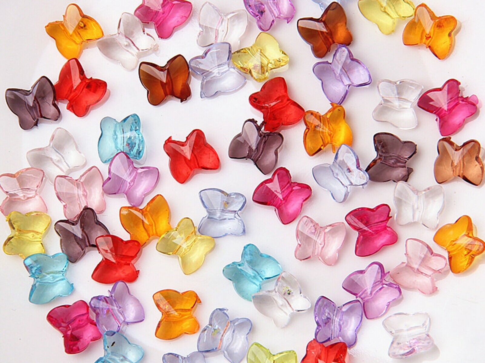 Craft Diy Gemengde Kleur Transparant Acryl Charm Kralen Diverse Vlinder Vorm: Blauw