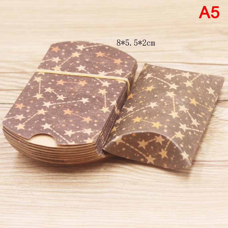 10Pcs Kraft Papier Doos Kussen Vorm Snoep Wedding Favor Supplies Dozen: A5