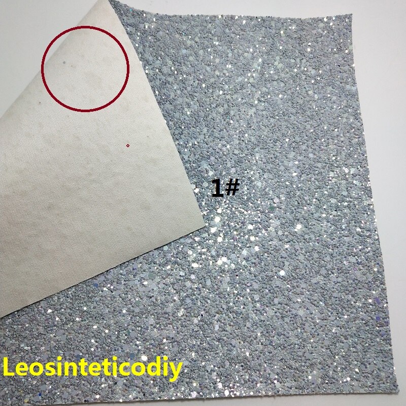 1pc 21 x 29cm syntetiskt läder, cuero sintetico chunky glitter konstläder för att göra rosetter tillbehör  t109