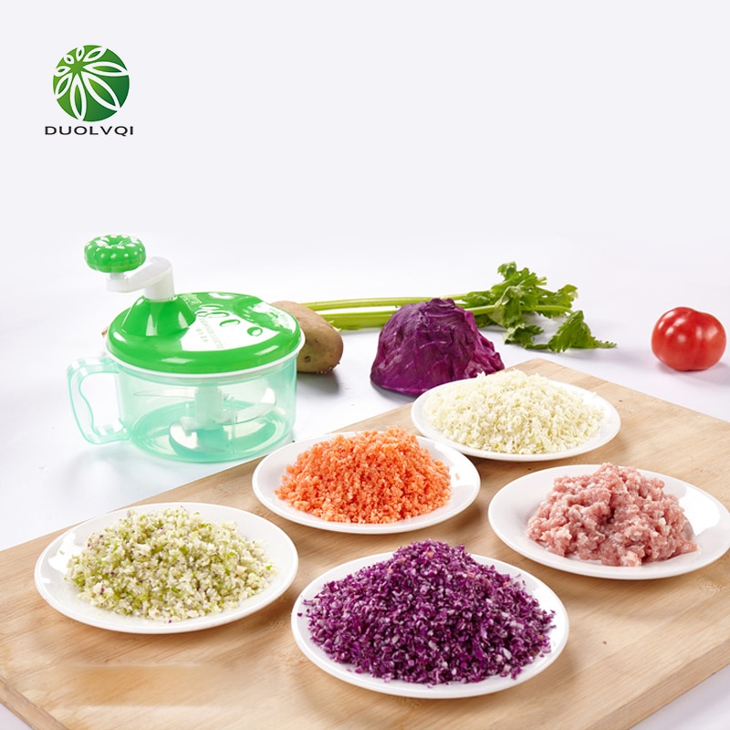 Duolvqi Portable vegetables chopper Stainless steel Salad cutter bowl Cut fruit vegetable tools for Kitchen accessories