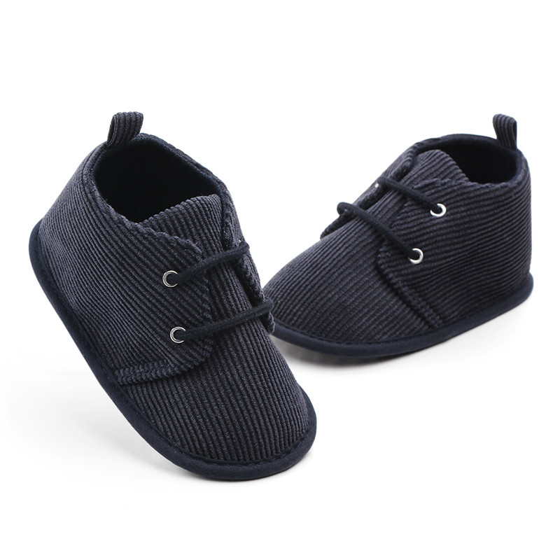 Canis baby casual sko småbørn baby drenge blød sål bomuld krybbe sko sneakers størrelse nyfødte  to 18 måneder solid snørebånd blød: Sort / 0-6 måneder