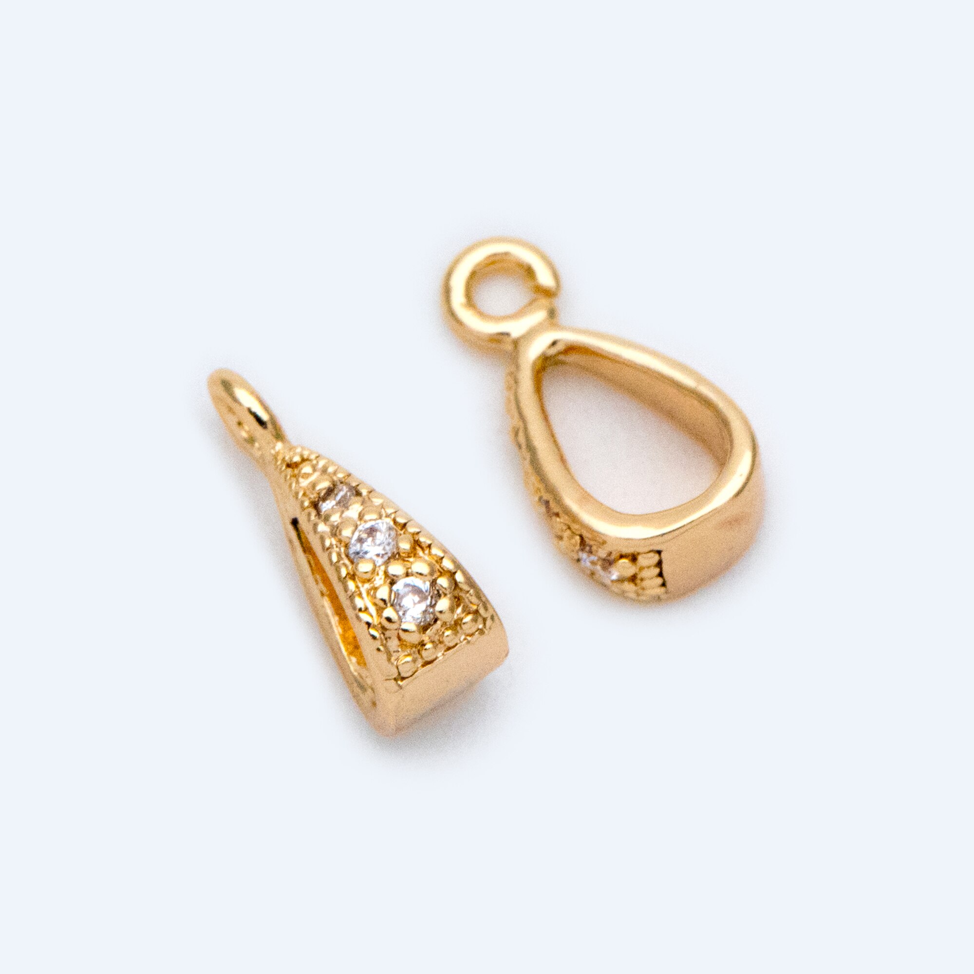 10Pcs Cz Verharde Open Loop Bail, Vergulde Bail, Vergulde Borgtocht, Kleine Bail, sieraden Bail, Hanger Borgtocht, Metalen Borgtocht