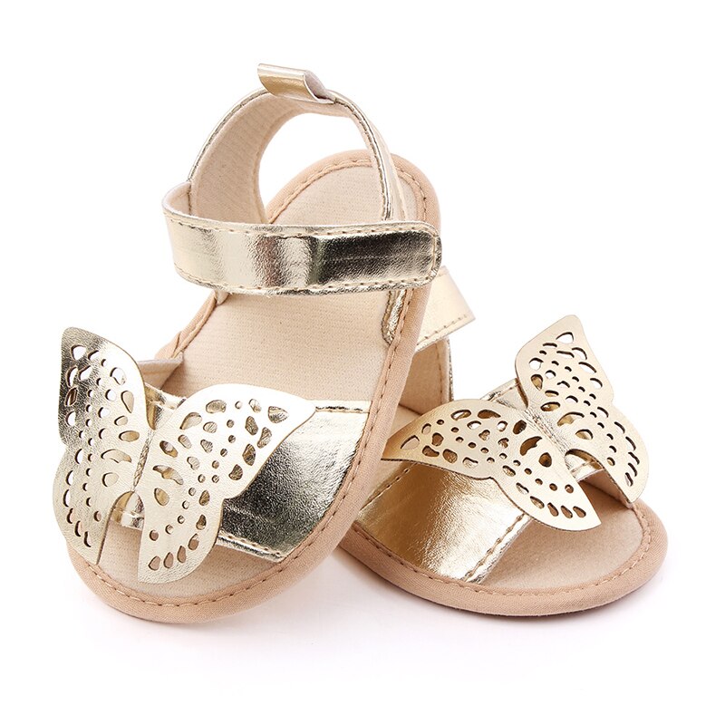 Sandalias de verano bonitas con de mariposa para niños y niñas, zapatos de piel sintética suave para niños pequeños, sandalias para primeros pasos, niños y niñas