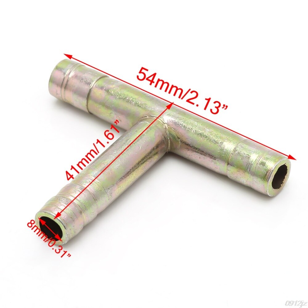 8mm 5/16 "T 3 vías manguera conector de púas aire combustible agua tubería Gas equipo de soldadura C90A la nave de la gota