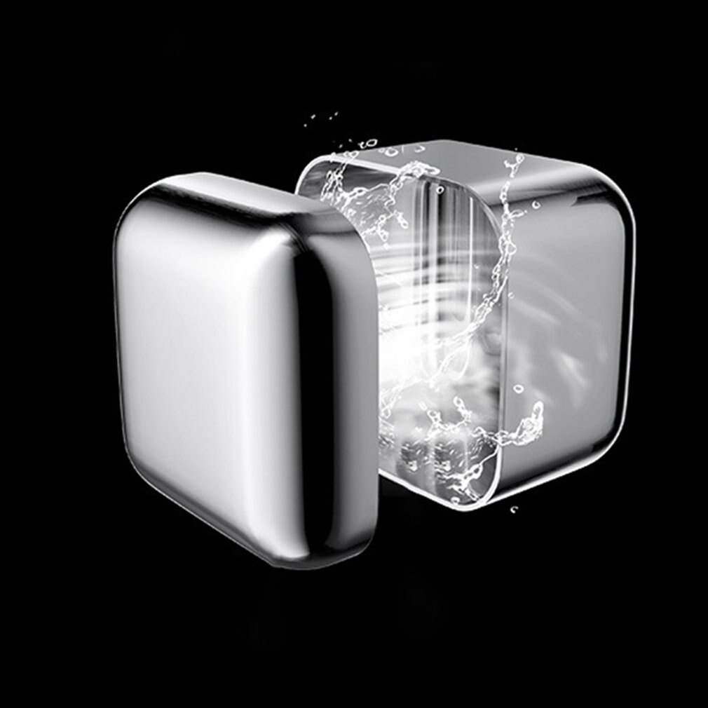 304 Stainless Steel Ice Cube Ice Tartar Frozen Beverage Metal Ice Cube Red Wine Whiskey Ice Cube Box Set