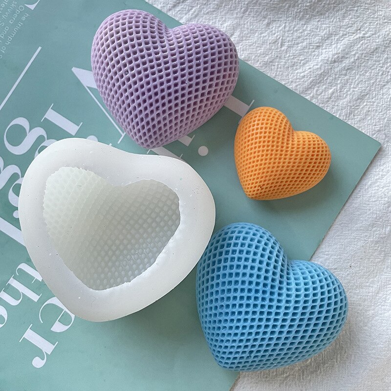 Heart Shape Silicone Mold Candle Mold DIY Crystal Epoxy Candle Aromatherapy Heart Mousse Cake Chocolate Mould Tool