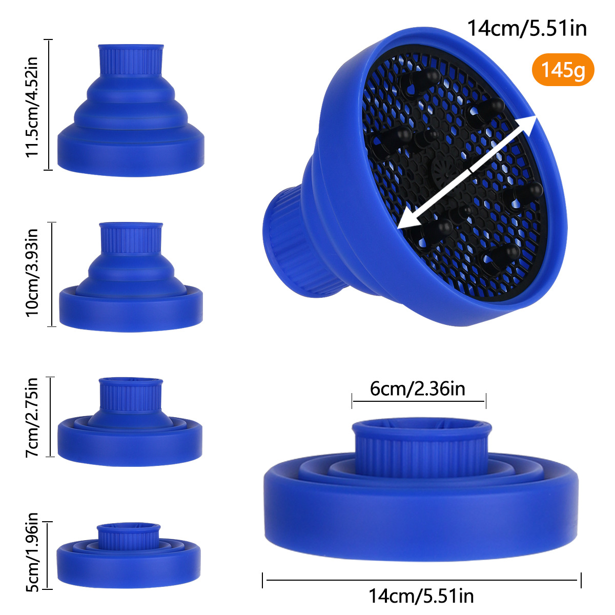 1pc silikone hårtørrer diffuser cover foldbart temperaturbestandigt hårtørrer krøller tørreblæser hår styling tilbehør: Rød