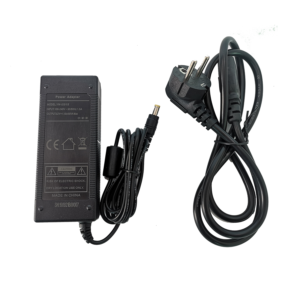 52V 2.4a AC DC Adapter Ladegerät für Poe Switch 1,15 Port Netzteil mit AC Kabel: YELLOW