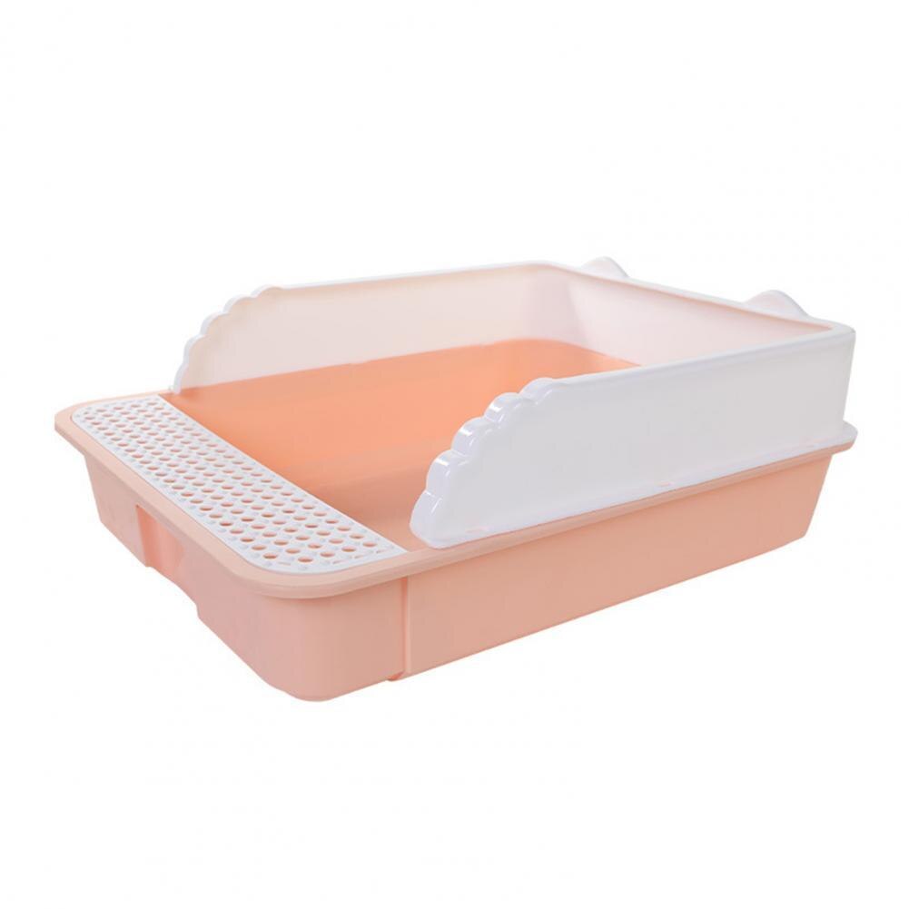 Cat Litter Box Anti-splashing Semi-closed Heightened Fence Semi-closed Cat Toilet Potty Training Pet Supplies: Dusty Pink / S