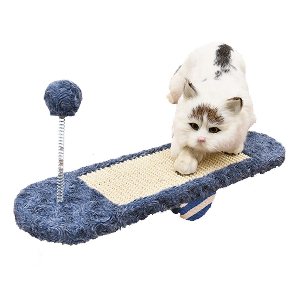 Kat Speelgoed Krassen Interactie Kitten Wip Sisal Hennep Mat Met Bal Oefening Lbshipping: Blauw