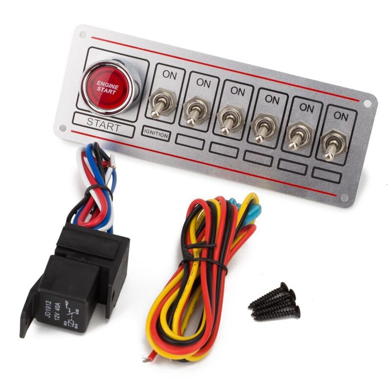 Universal Switch Panel for Racing Car Ignition Switch+6 Toggle Quick Off Switch Engine Start Button