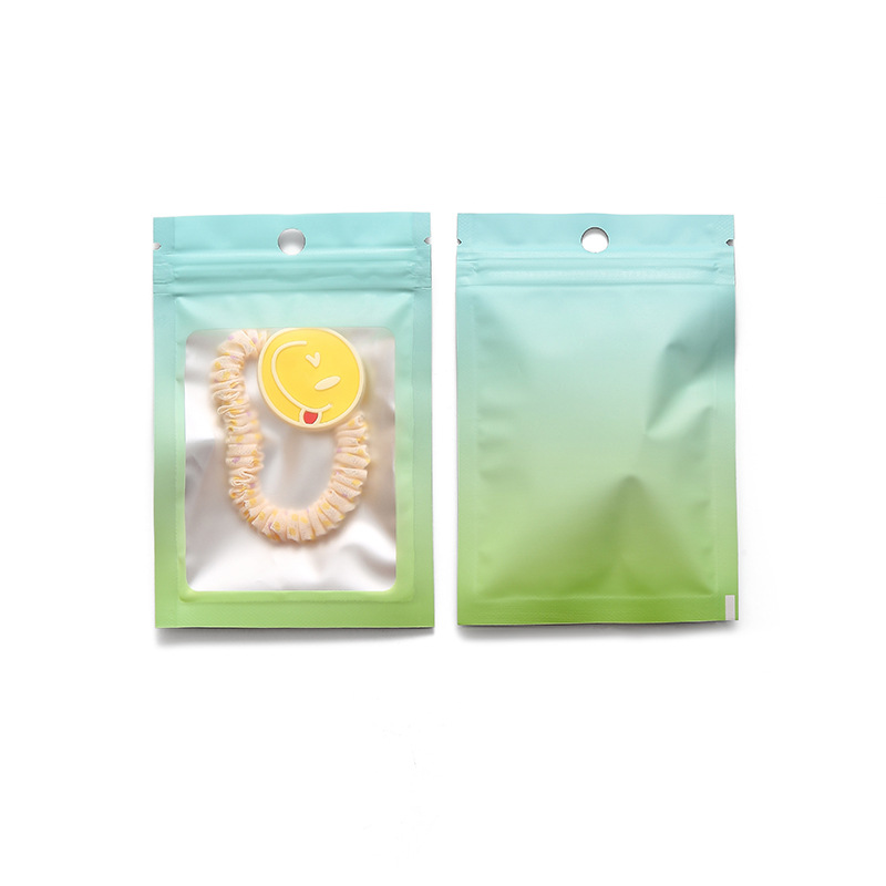 100Pcs Gradient Bags Resealable With Zipper Plastic Packaging Display Pouch Jewelry Storage Packaging Small Businesses Supplies: Other / Watermelon red