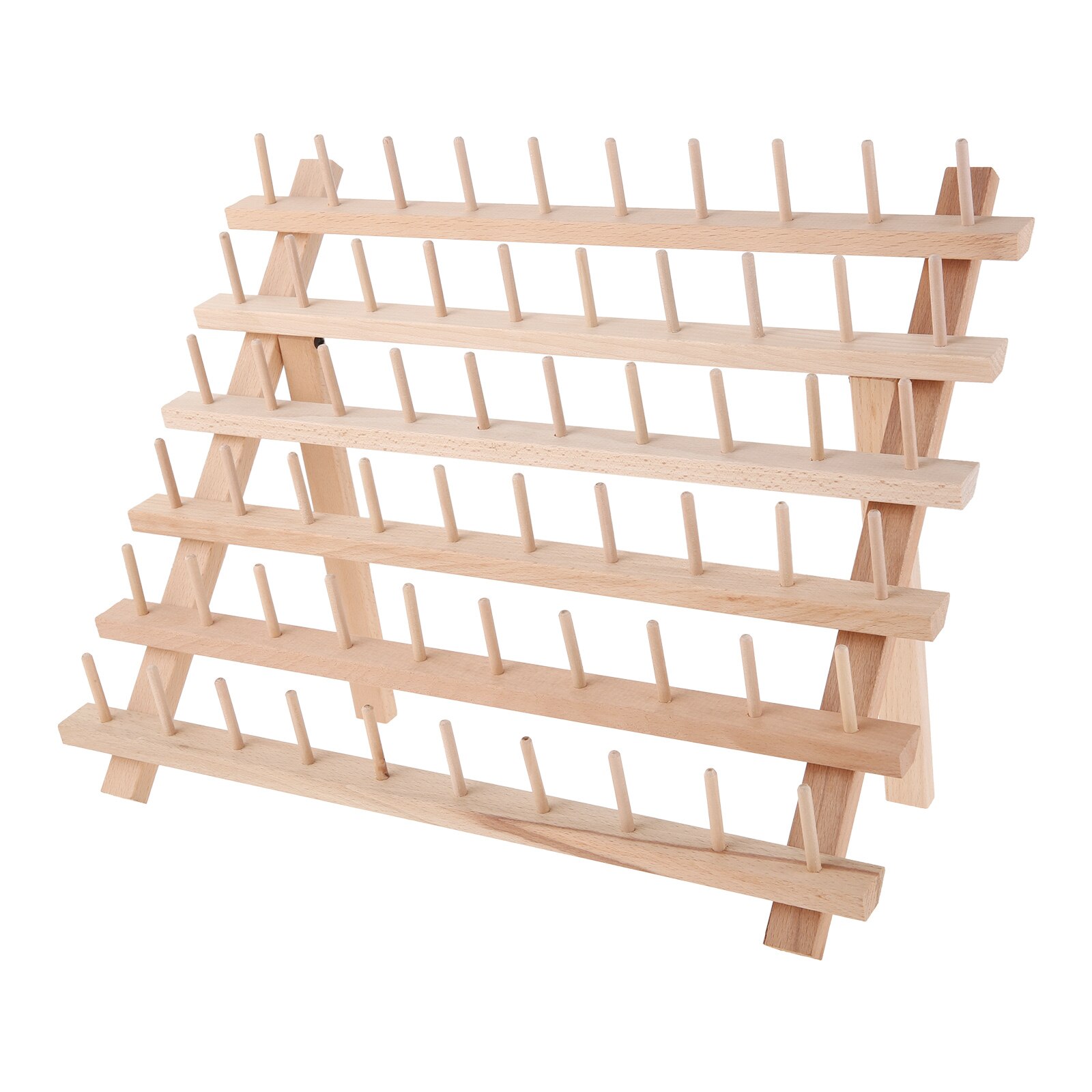 Estante de madera plegable para costura, carretes de hilo con 60 estante de almacenamiento, organizador de montaje en pared, 40x32cm, 1 unidad