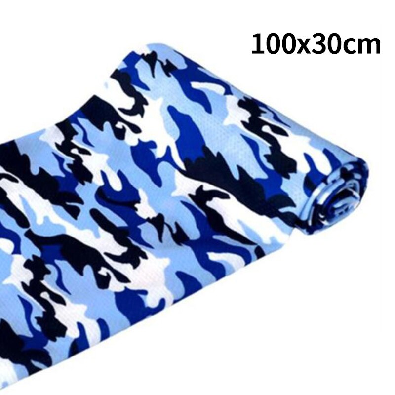 Camouflage ishåndklæde koldt håndklæde køle ishåndklæde hurtigtørr håndklæde til udendørs sports yoga fitness