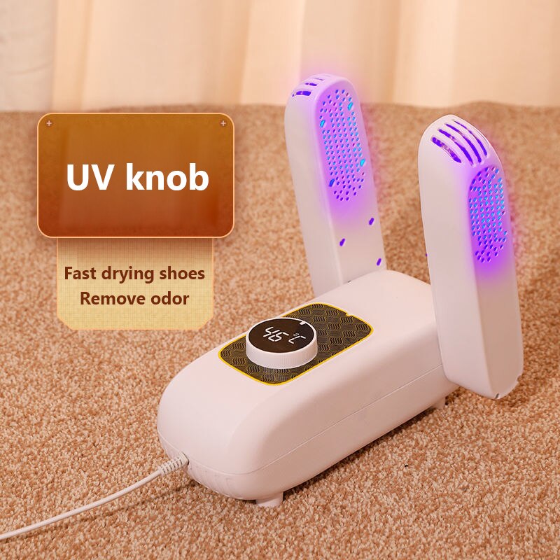 DMWD Ultraviolet rays Shoe Dryer Foot Protector Remove Odor Device Boot Shoes Drier Heater Touch panel Shoe Socks dryer Timer: UV knob model