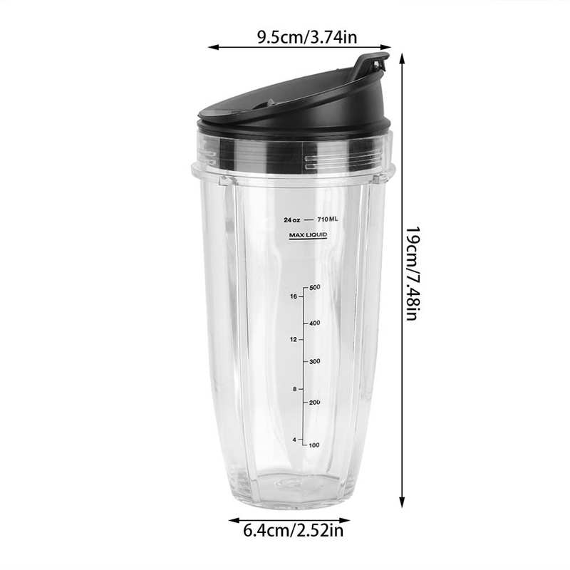 24oz Blender Container Cup Lid Juicer Jar Jug Pitcher Replacement Parts Fit for NINJA 900W 1000W Blender