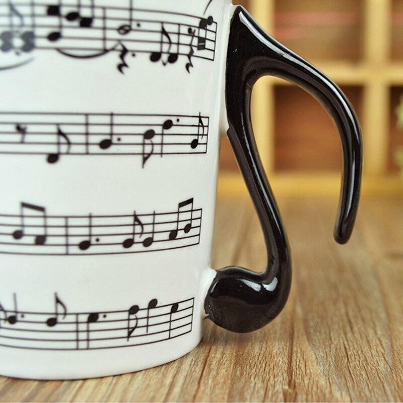 Transhome-taza de cerámica creativa para café, taza de café con nota Musical de Piano, taza de té, taza de viaje de porcelana para Taza de leche