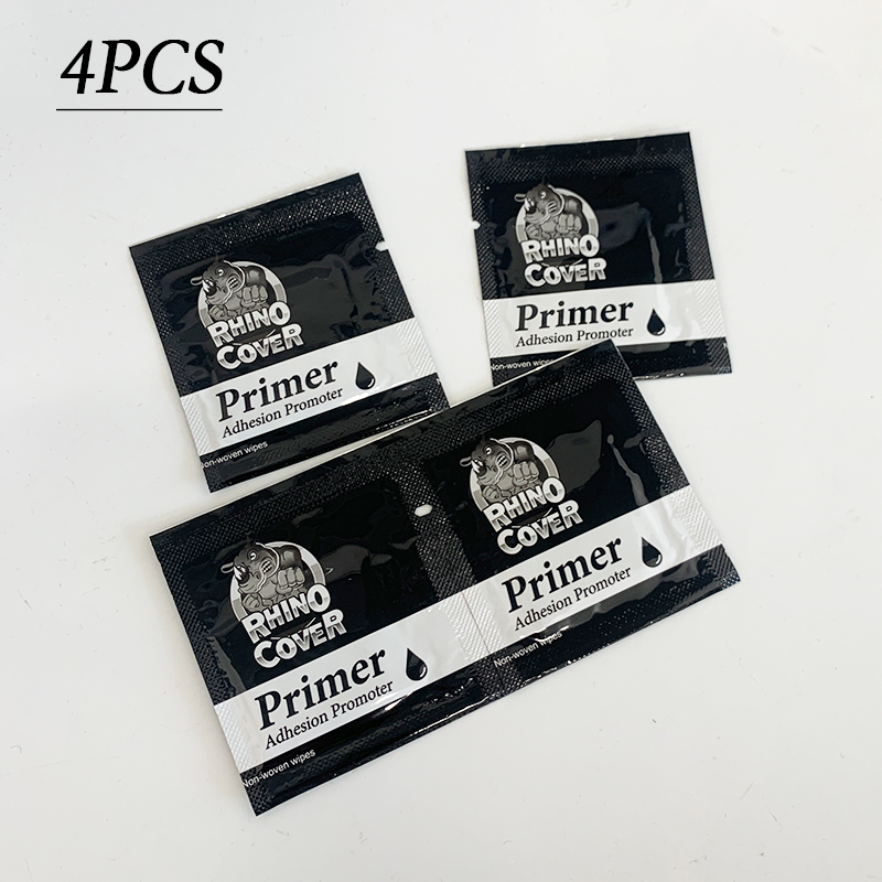 100/4 pezzi sacchetti promotore di adesione Primer salviette Non tessute per rinforzatori di nastro adesivo su entrambi i lati accessori per auto colla adesiva: Traslucido