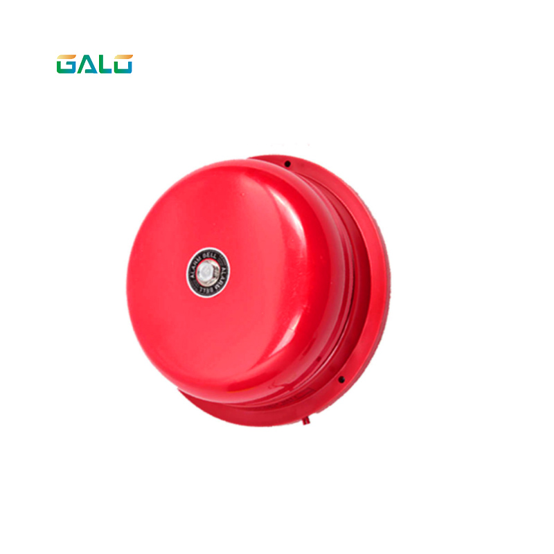 AC 220V 100mm Dia Schools Fire Alarm Round Shape Electric Bell Red Fire Alarm Home Safely Security