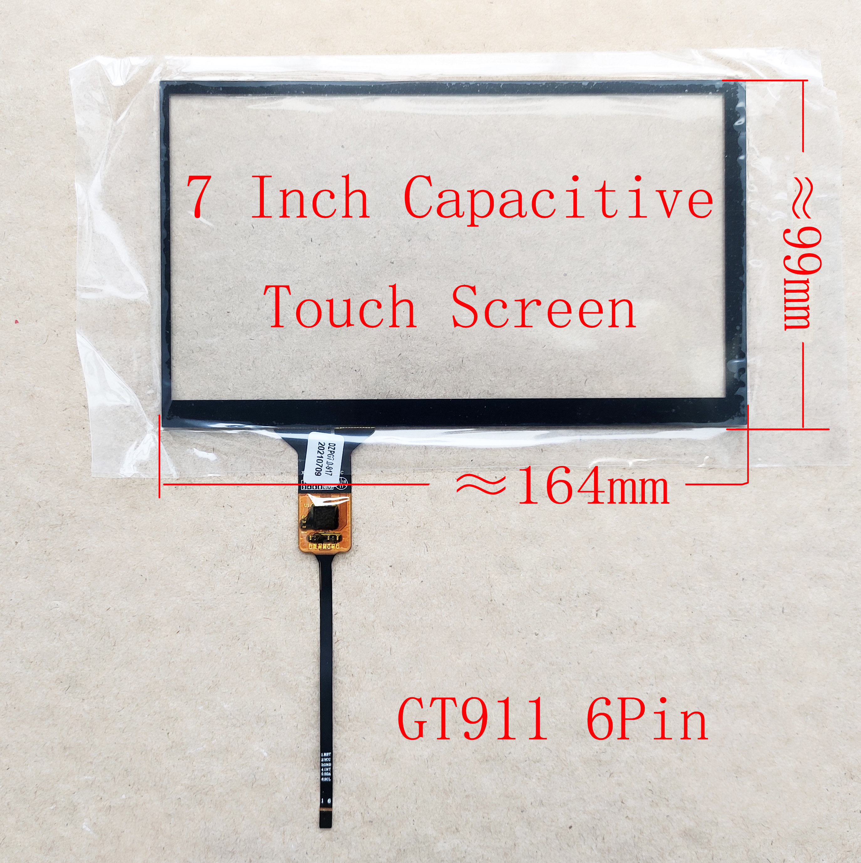 4.3/5/6.2/6.5/6.9/7/8/9/10.1 Inch Capacitive Touch Screen Sensor Digitizer Panel, GT911 928 9271 615 Universal: Red