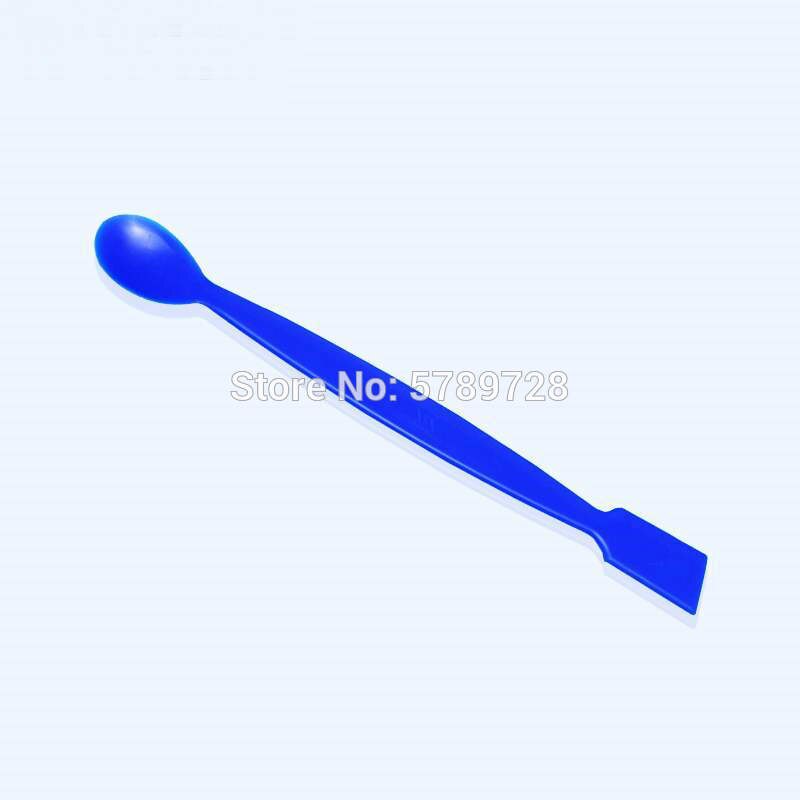 Cuillère à médicaments en plastique de 20cm, avec une cuillère d'un côté et une pelle de l'autre, fournitures de laboratoire chimique