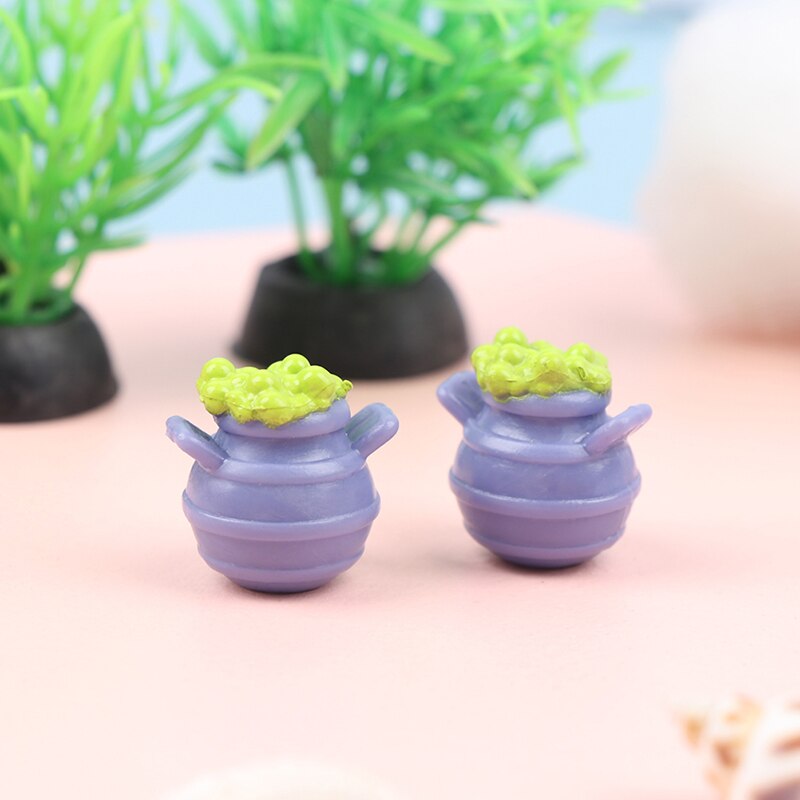 2 sztuk w skali 1:12 żywica domek dla lalek miniaturowe doniczkowe doniczki Model roślina doniczkowa lalki wystrój domu