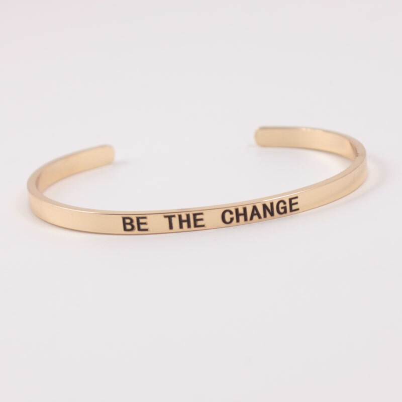 Cor de ouro inspirador mantra pulseiras pulseiras motivacional amigo incentivo jóias mantra pulseira para presente masculino