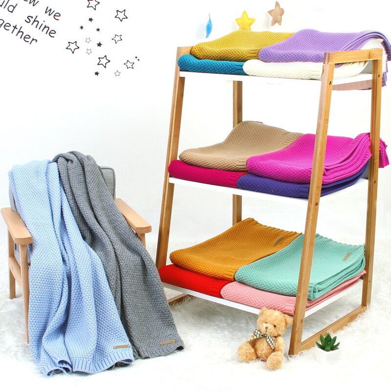 Zachte Breien Houd Baby Dekens Pasgeboren Swadding Slaapzak Voor Meisje Baby Wieg Dutje Kinderen Airconditioner Quilt