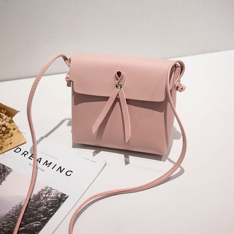 Bolsos cuadrados de PU de con borlas y colores llamativos para mujer, bolsas de mensajero de hombro a la 19*6*17CM: Rosa