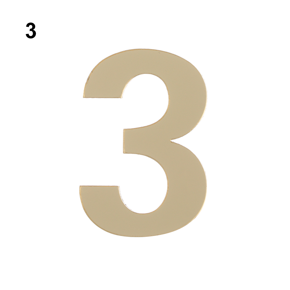 Self-adhesive Hotel Home Sticker Address Acrylic House Drawer Sign Door Numeral Plaque Door Plate Number Gate Digits: Beige