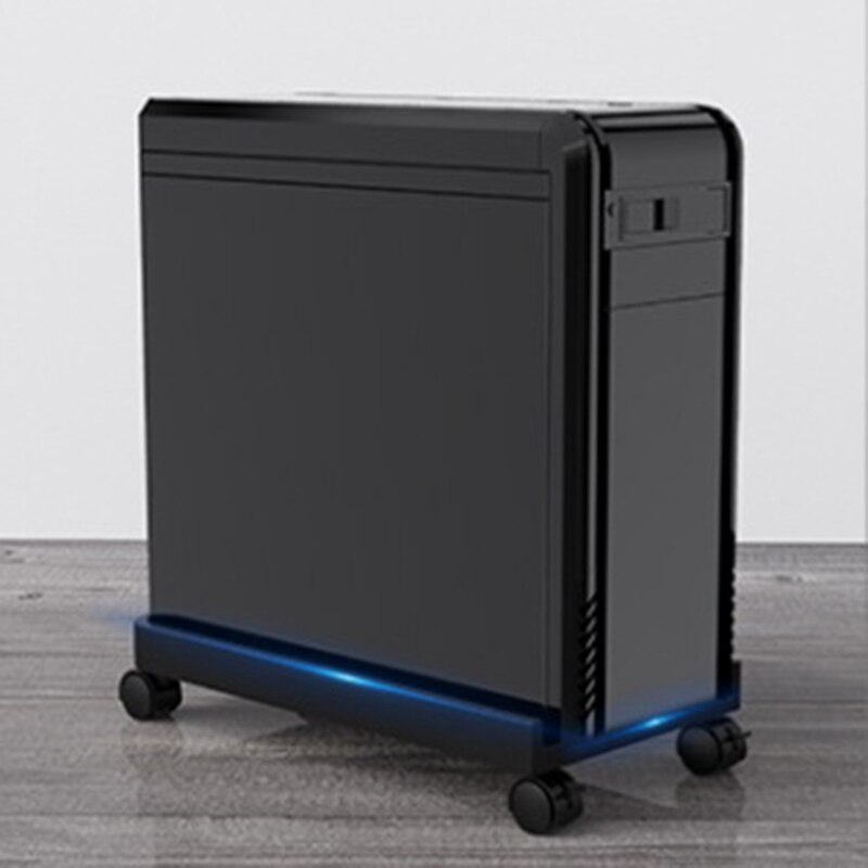 Desktop Computer Mainframe Bracket, Mobile Computer Tower Cart Computer Mainframe Bracket with Pulley Brake Bracket