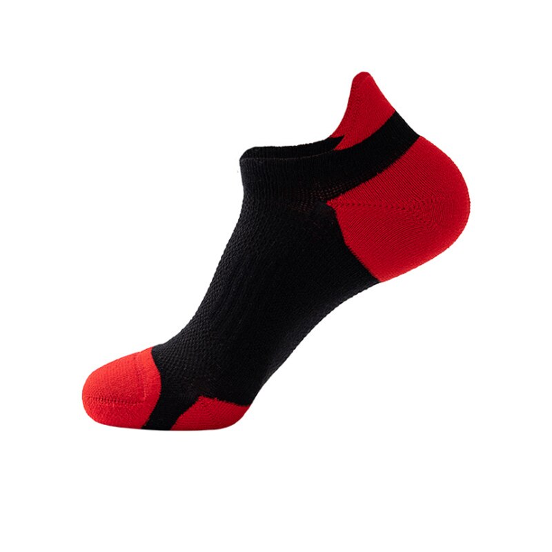 Calcetines de compresion para hombre, Mulaya, Color sólido, deportivos, baloncesto, correr, fútbol, exteriores, transpirables, antideslizantes, cómodos: Black Red