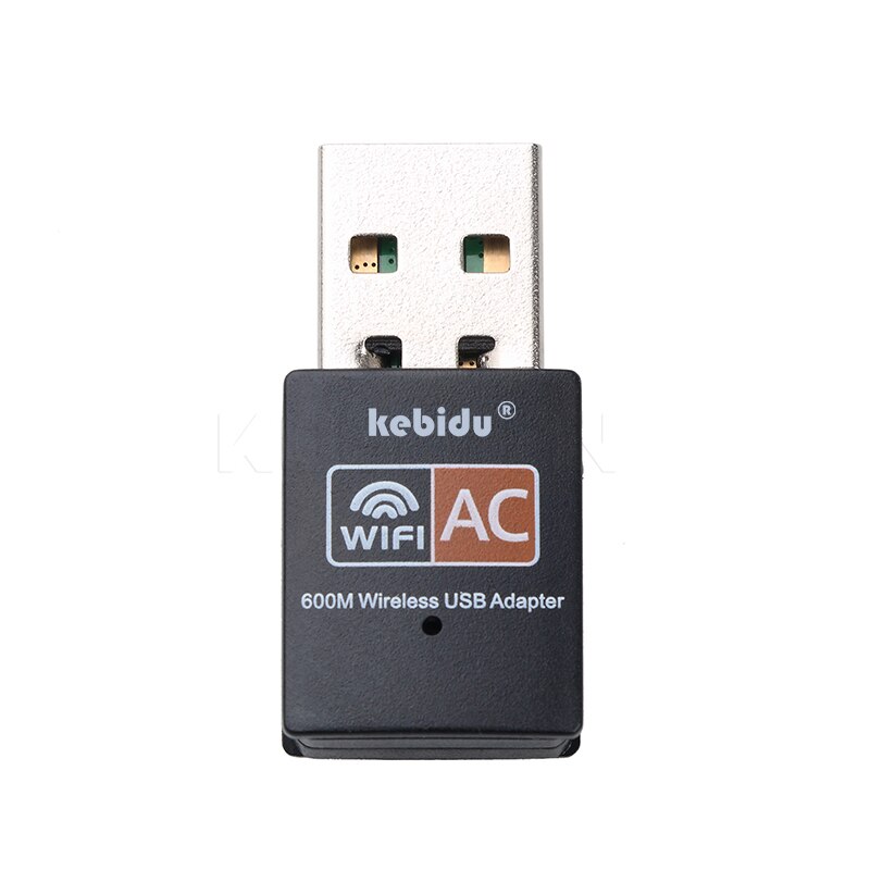 Kebidu 600 mbps usb wifi adaptador 2.4 ghz 5 ghz antena wi-fi banda dupla 802.11b/n/g/ac mini receptor de placa de rede do computador sem fio: Default Title