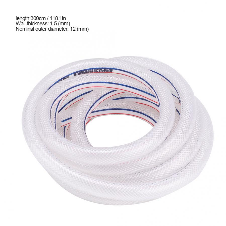 8/12mm pvc forstærket fleksibelt flettet rør klar slange til havevanding.