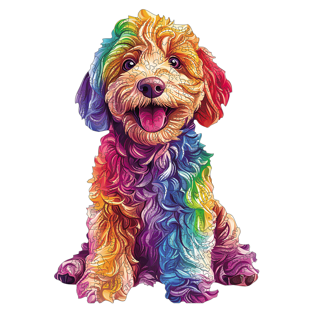 Puzzle in legno colorato per cani da cartone animato, puzzle per giocattoli ad alta difficoltà, addestramento alla concentrazione per adulti, regali di compleanno di Natale