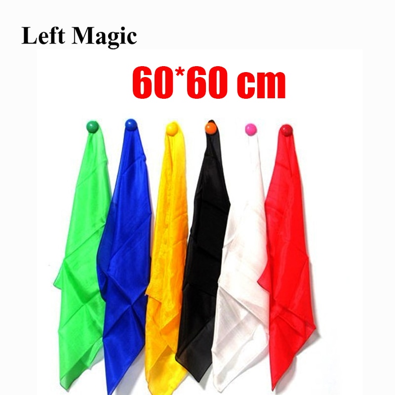 1 stuk kleurrijke zijde 60*60 cm sjaals magische trucs leren & onderwijs magische zijde voor close-up magie prop  e3136