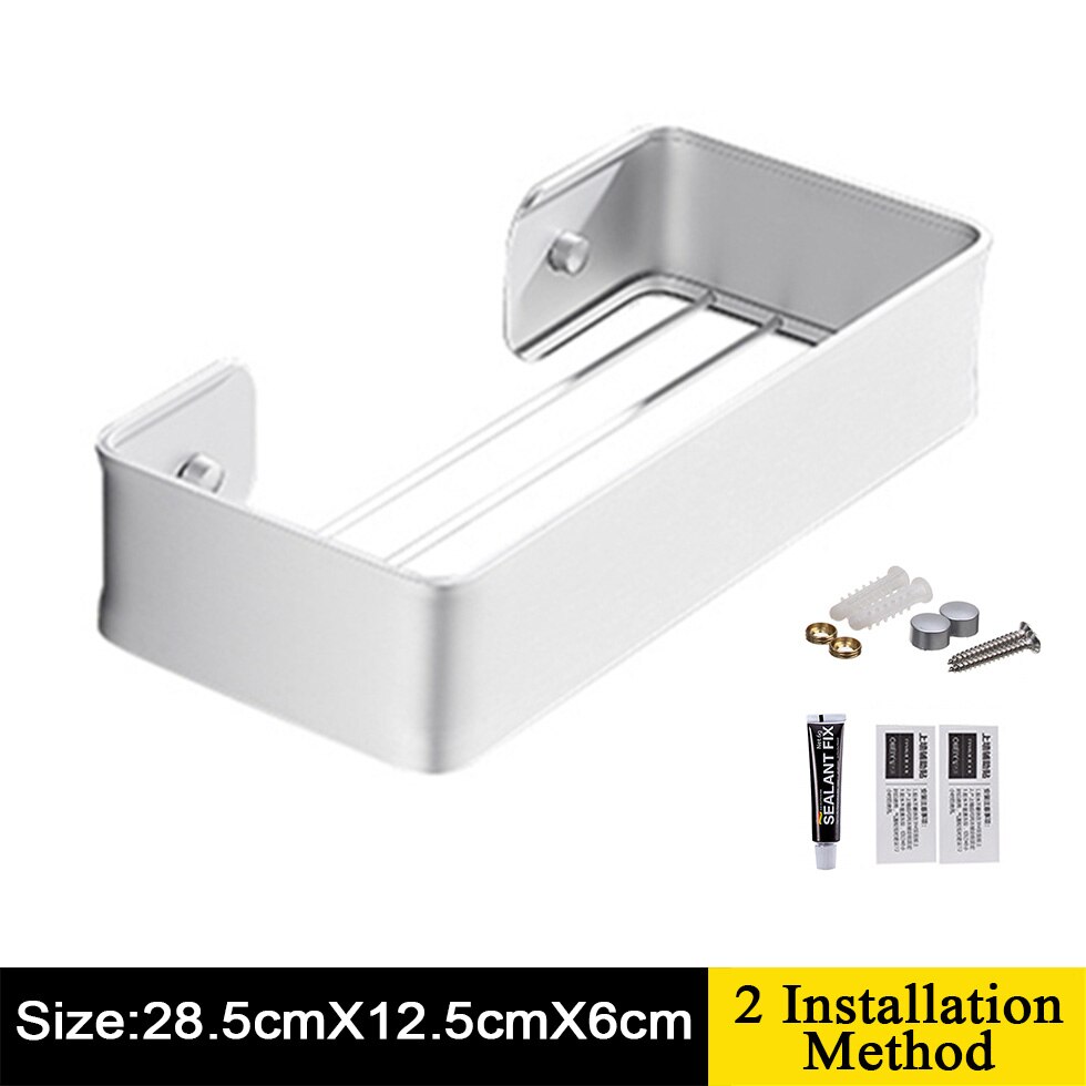 Tissue Holder Black Silver Shower Caddy for Bathroom Toilet Kitchen Shelf Soap Dish Wall Mounted WC Paper Basket: Long-Silver
