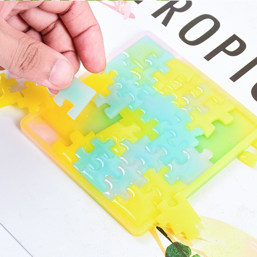 Puzzle Puzzle Silikon Formen DIY Handwerk Harz Gussformen Für Heimat Dekor Spiel spielen UV Epoxid Harz Tablett Bahn bilden Bausatz