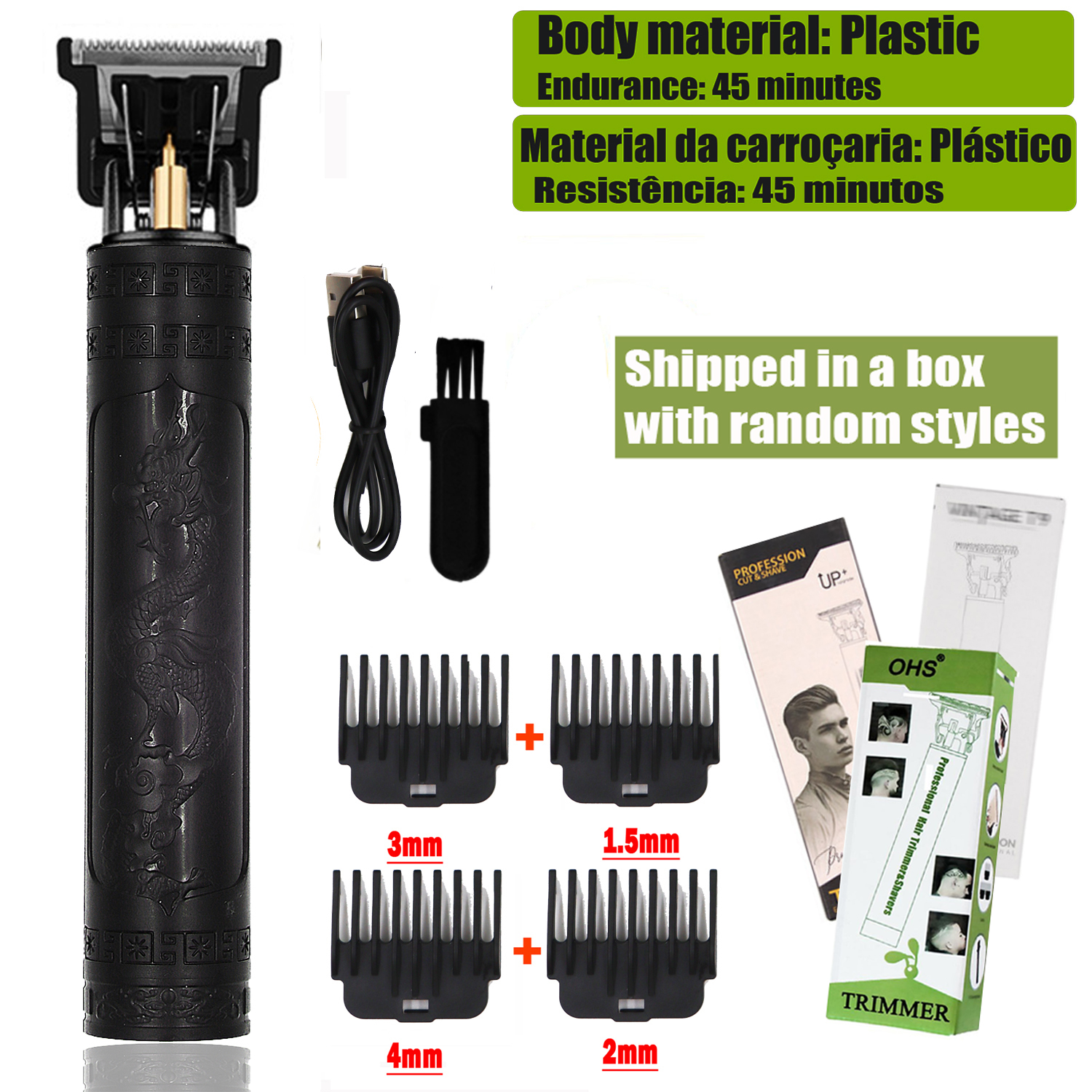 T9 Hair Clipper Repair Beard Shaving Body Hair Trimmer Clippers Electric Machine Men Haircut Machine 0mm Barber Shaver: Gold