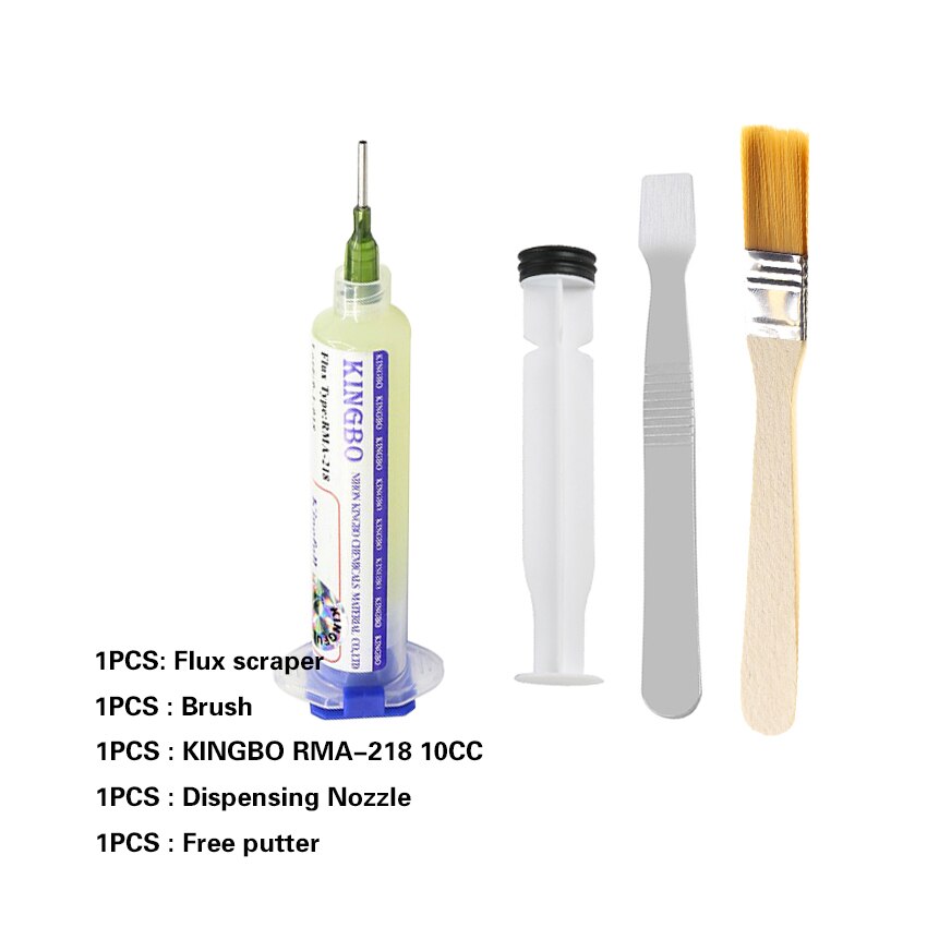 KINGBO RMA-218 10cc Solder Flux No-clean with free needle: 1PCS